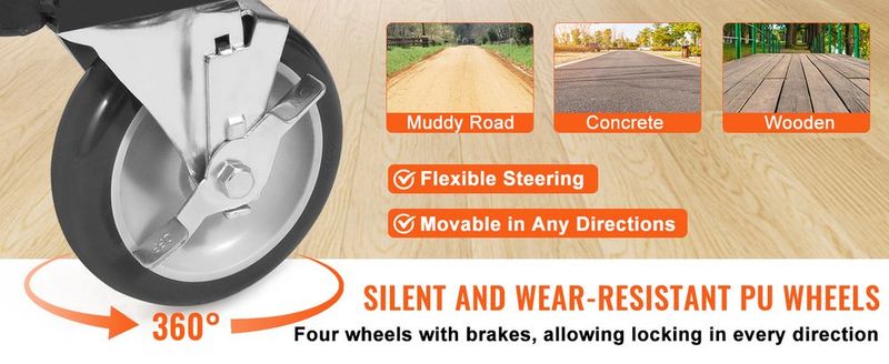 VEVOR Drywall Cart, 1500 LBS Panel Dolly Cart With 36.02" X 24.02" Deck And 5" Swivel Wheels, Heavy-Duty Drywall Sheet Cart, Handling Wall Panel, Sheetrock, Lumber, For Garage, Home, Warehouse_voghion.com