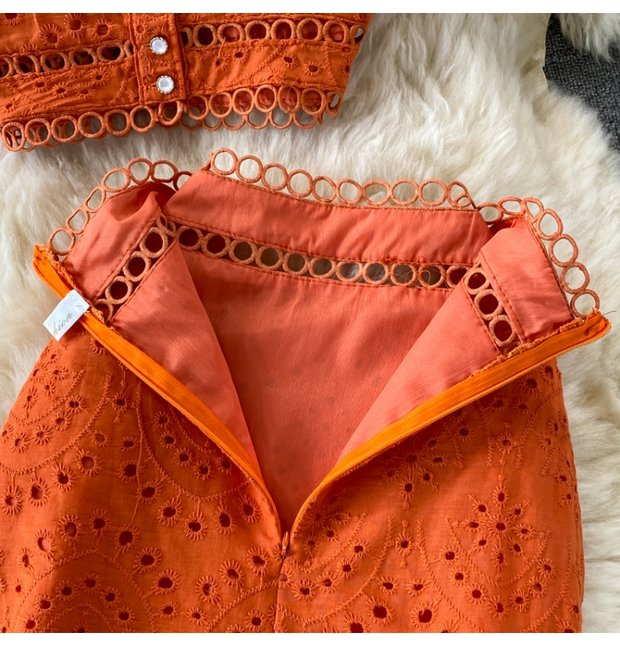 Women's Backless Short Tube Top Camisole Top Two-piece Suit 1 Waist Ruffle Skirt_voghion.com