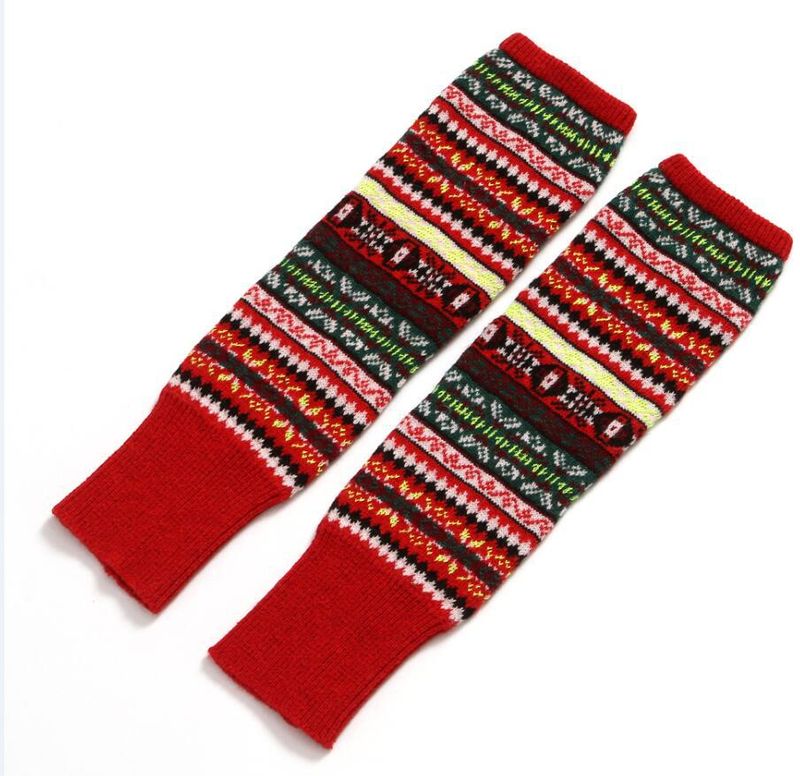 Calzini morbidi in maglia spessi, mimetici fluorescenti, stile bohémien, da donna, sopra il ginocchio, copristivali caldi, per autunno e inverno_voghion.com