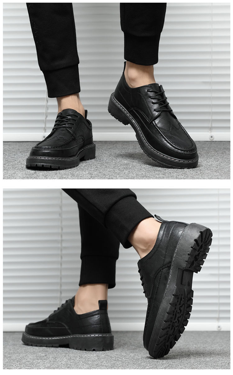 Męskie buty ślubne Derby Toe ze skóry Oxford, okrągłe_voghion.com