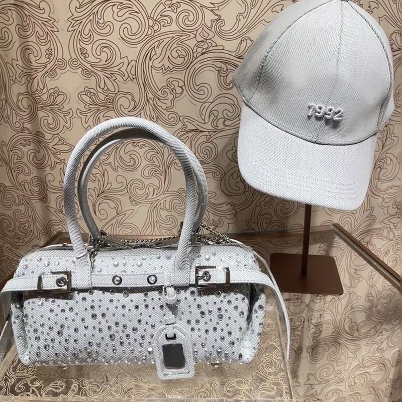 Borsa a tracolla in denim con strass da donna, elegante e alla moda, borsa a tracolla hobo per uscite casual, borsa a mano, borsa a tracolla lucida_voghion.com