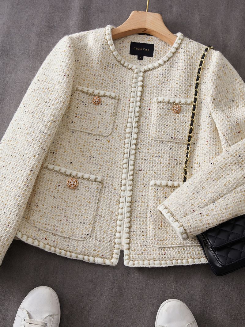 Giacca a vento bianca in stile coreano da donna, primavera e autunno, nuovo stile elegante, top a maniche lunghe per donna, temperamento, stile corto, moda femminile_voghion.com