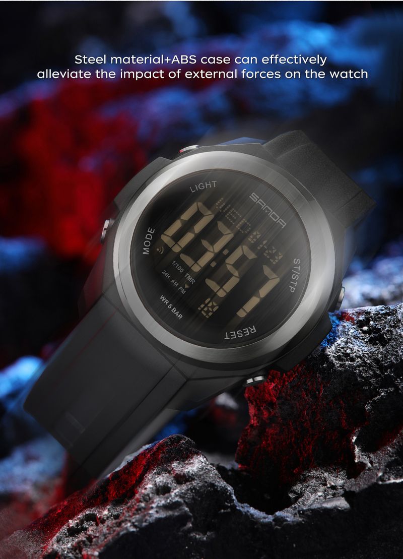 Orologio da uomo SANDA, conto alla rovescia, multifunzione, digitale, sportivo, moda, sette colori, retroilluminazione, impermeabile, da polso_voghion.com