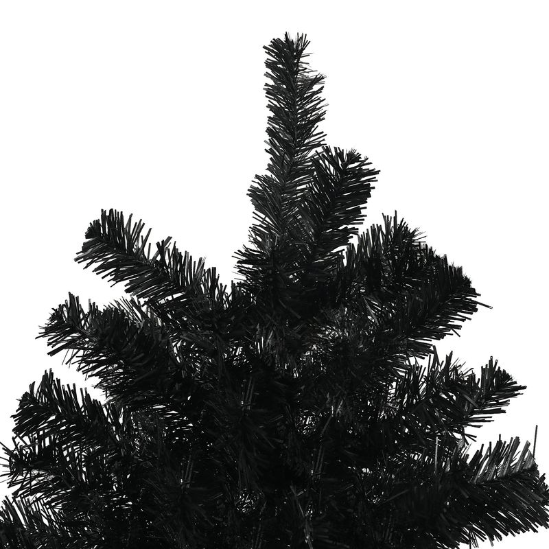 7.5 Ft Tall Artificial Christmas Tree, Unlit Xmas Tree With 1346 Branch Tips, Auto Open, Steel Base, Holiday Décor For Home Office, Black_voghion.com