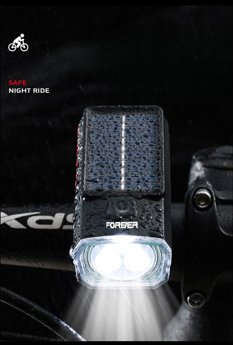 Torcia solare ad alta luminosità per bicicletta, luce anteriore ricaricabile, attrezzatura per ciclismo da montagna_voghion.com