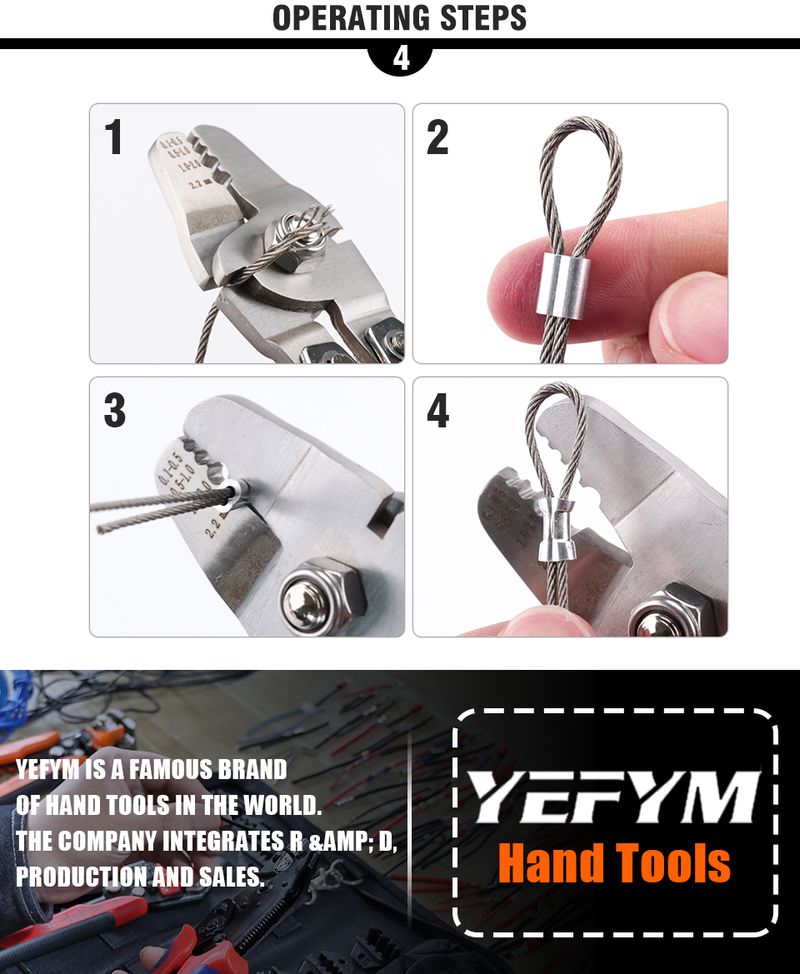 Wire Rope Tool - Swager Crimper For Fishing Lines And Aluminum Crimping Loop Sleeves Up To 2.2mm Pliers_voghion.com