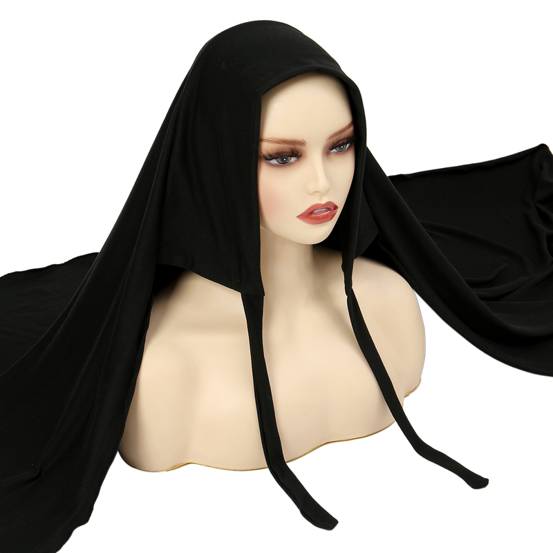 Sciarpa in morbida seta di latte tinta unita, comoda sciarpa da donna Hijab avvolgente_voghion.com