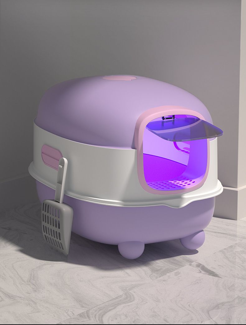 Cat Litter Box Oversized Automatic Cat Toilet Cat Litter Box Fully Enclosed Smart Litter Tray Anti Splash Feces Basin For Kittens_voghion.com