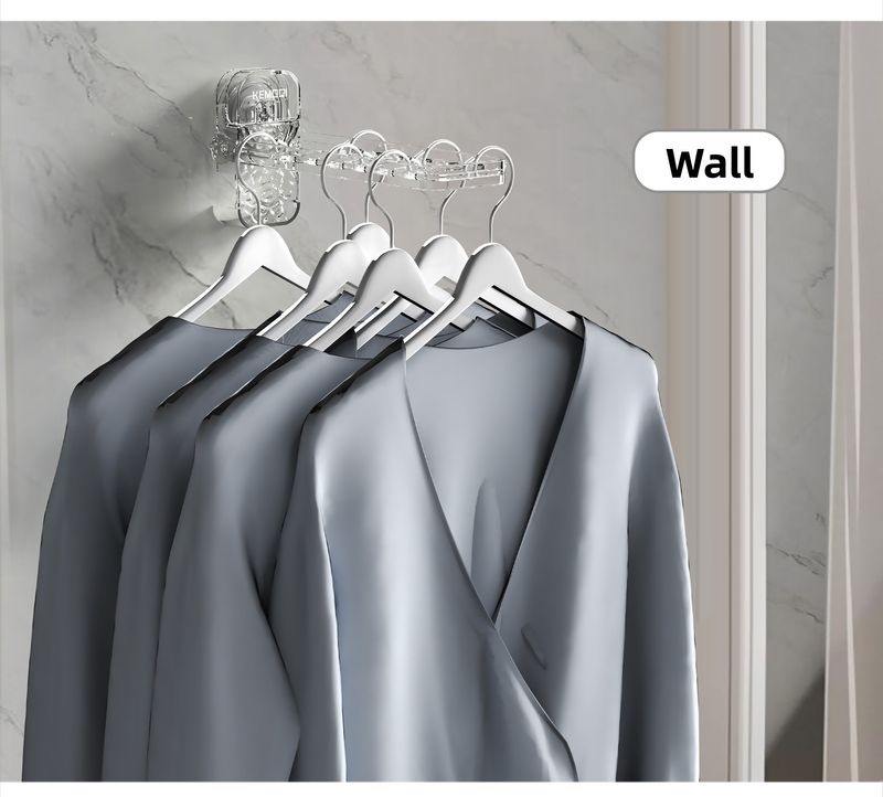 Saugnapf Wand-Montiert Faltbare Rack Innen Haushalt Balkon Keine-Bohrer Stange Reise Geschäftsreise Kleidung Haken_voghion.com