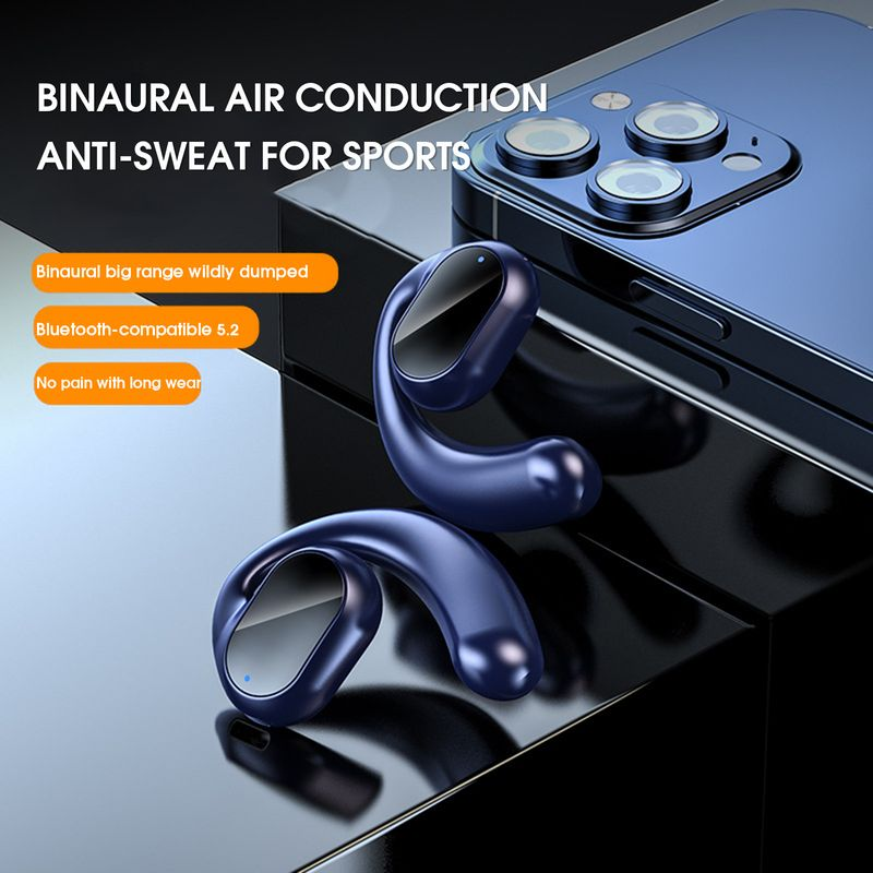 1 Set Auricolari Batteria a lunga durata Conduzione aerea Ipx5 Impermeabile Trasmissione stabile Basso consumo energetico Wireless_voghion.com