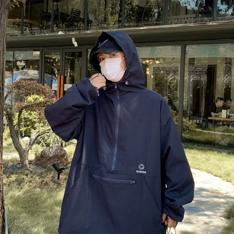 Giacca Charge, pullover funzionale con mezza cerniera, alla moda, primaverile e autunnale, da uomo di High Street americano, vestibilità ampia e funzionale_voghion.com
