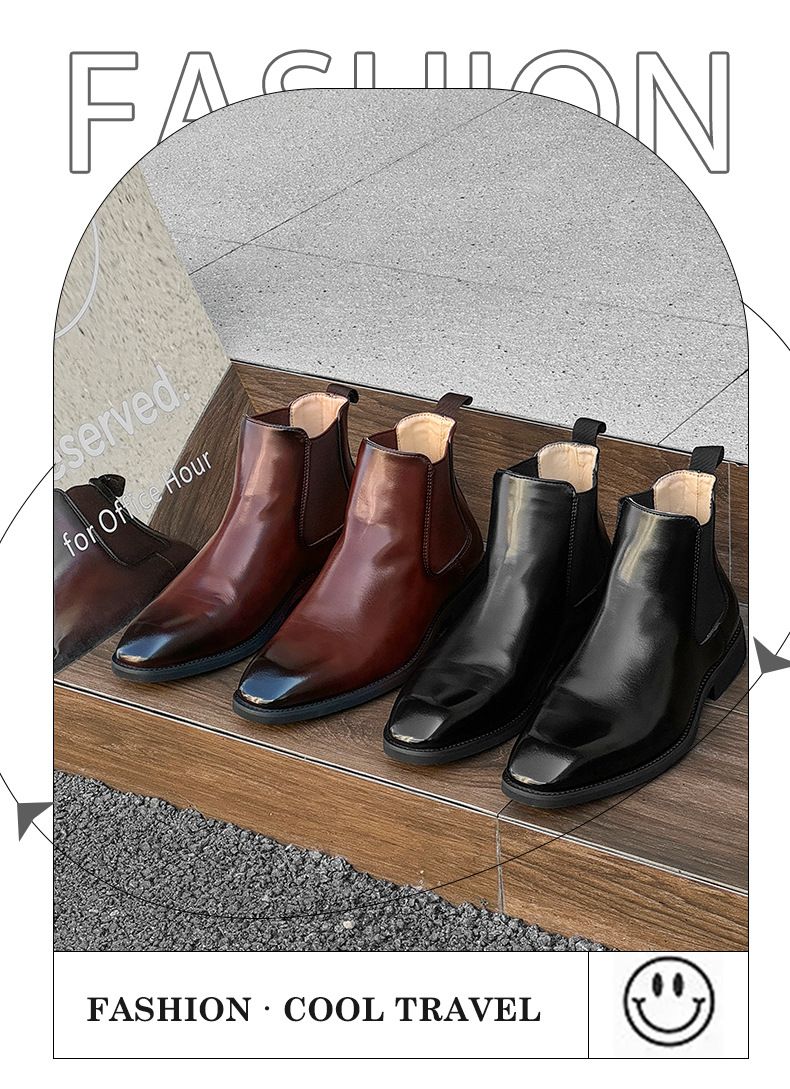 Retro Handgemachte Spitzschuhe Gentleman Chelsea Boots Herrenschuhe Lässige Kurze Stiefel Polierte Martin Boots_voghion.com
