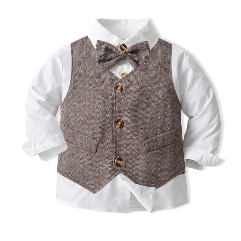 Kinderkleidung Frühling Jungen Weste Gentleman Kleid Neuer Kinderanzug Langarm Weißes Hemd Overalls Laufsteg Geburtstagsleistungskleidung_voghion.com