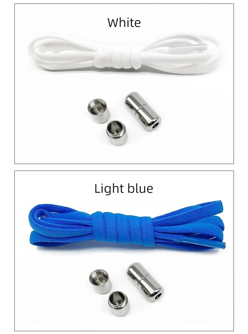 Elastic No Tie Shoelaces Semicircle For Kids and Adult Sneakers Shoelace Quick Lazy Metal Lock Laces Shoe Strings_voghion.com