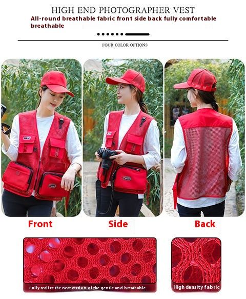 Sommer Dünne Outdoor Multi Tasche Casual Angeln Mesh Rucksack, Weste,_voghion.com