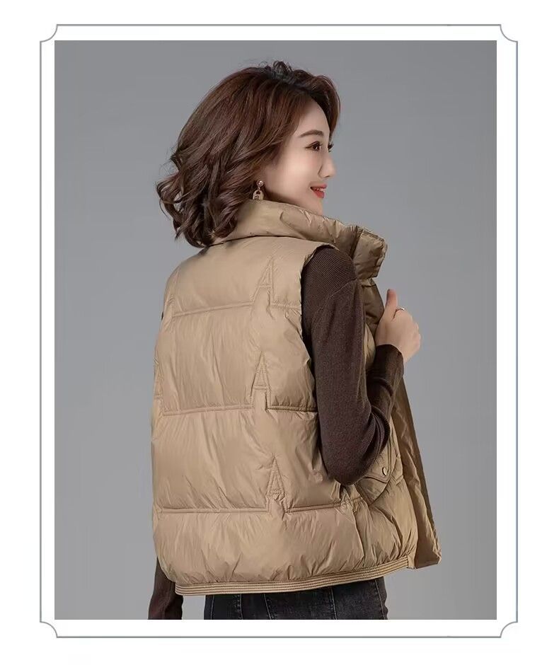 Gilet matelassé d'hiver pour femme avec motif 3D, veste matelassée légère, vêtement d'extérieur décontracté pour temps froid, manteau chaud doublé polaire (kaki, noir)_voghion.com