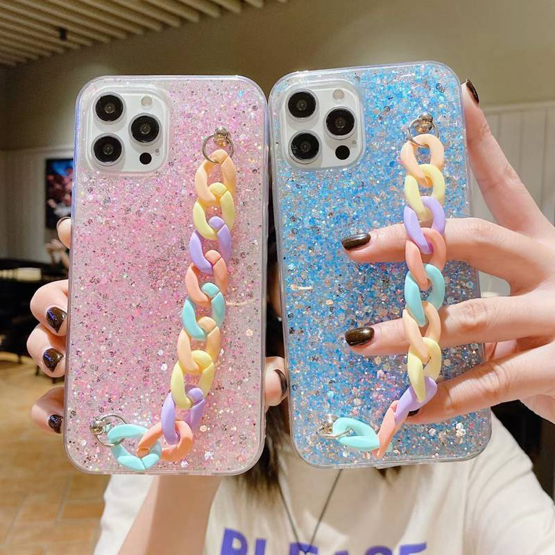 Luxury Glitter Rainbow Chain Rope Phone Case For Samsung Galaxy Note 20 10 Lite S21 Ultra S20FE A7 A6 Plus 2018 Silicone_voghion.com