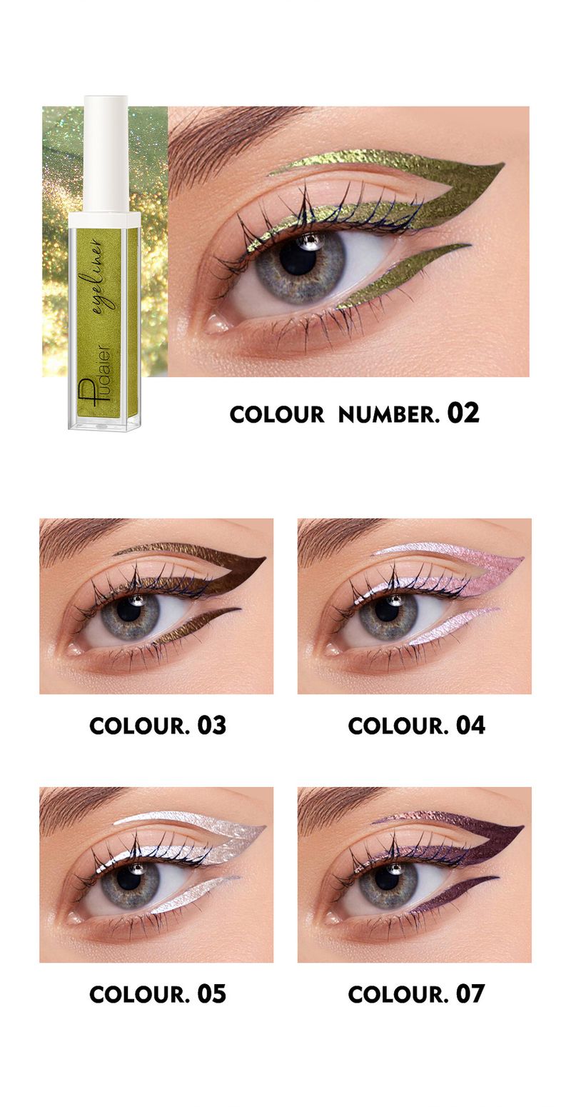 Vedenkestävä 12 väriä Eye Liner Pen Nestemäinen Eyeliner Pudaier Kosmeettinen Värikäs Eyeliner Pencil universaalille ihotyypille_voghion.com