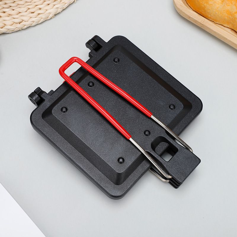 Doppelseitige, faltbare Sandwich-Backform, Haushaltspfanne, Toastbrot-Bratpfanne, Ofen, Outdoor, tragbare Antihaft-Bratpfanne_voghion.com