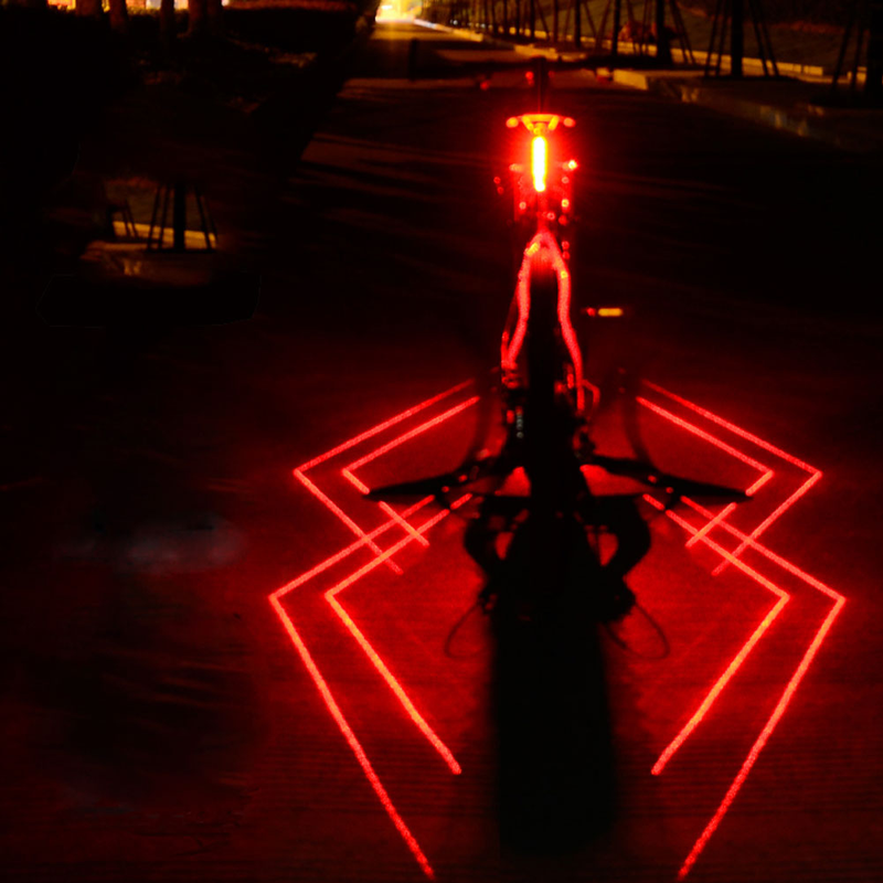 SportLife USB dobíjecí laserové LED zadní světlo na kolo, bezpečnostní výstražné světlo na kolo_voghion.com