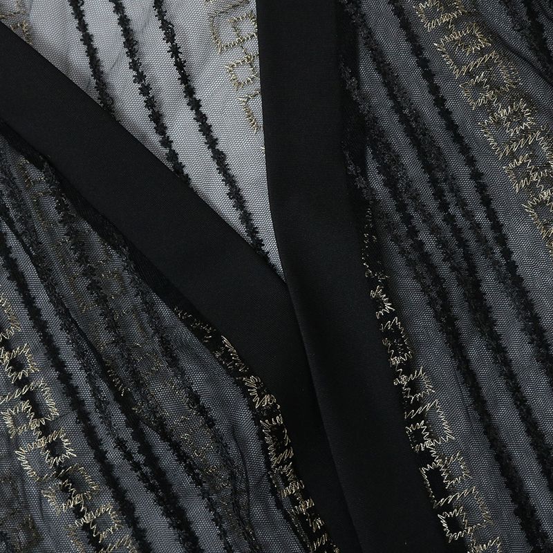 New Muslim Embroidered Mesh Jacket With Chiffon Vest Skirt Suit Kaftan Dress_voghion.com
