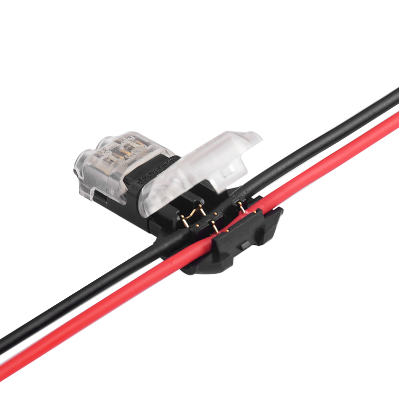 20Pcs I/T Shape 1/2 Pin Wire Connector Red Clear Quick Splice Electrical Cable Crimp Terminals For Wires Wiring 18-22AWG_voghion.com