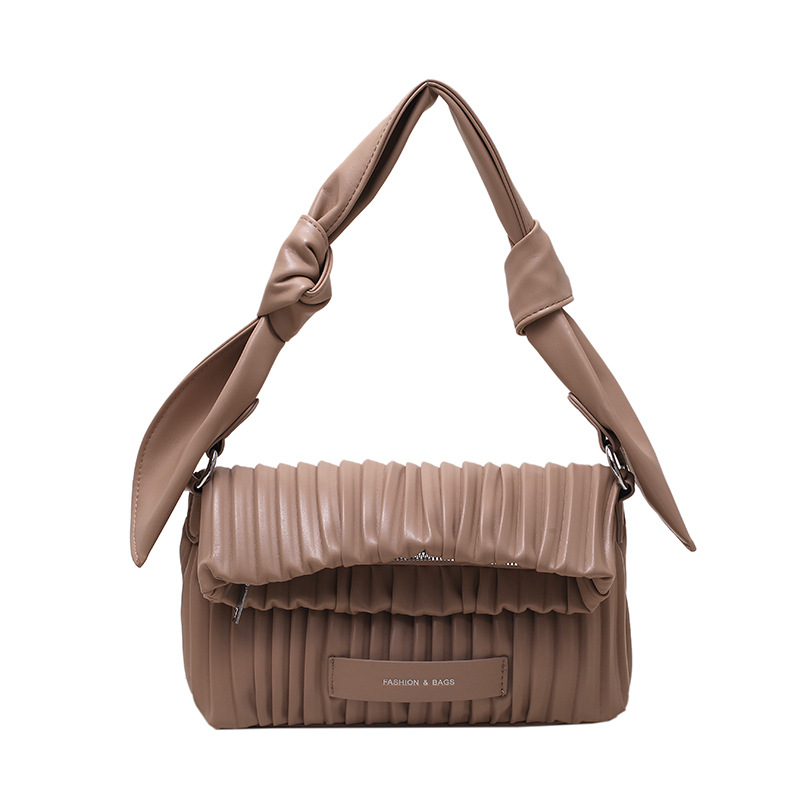 Borsa a pieghe da donna New Fashion Design Sense Borsa a tracolla tinta unita di nicchia Borsa ascellare Borsa a tracolla senior semplice_voghion.com