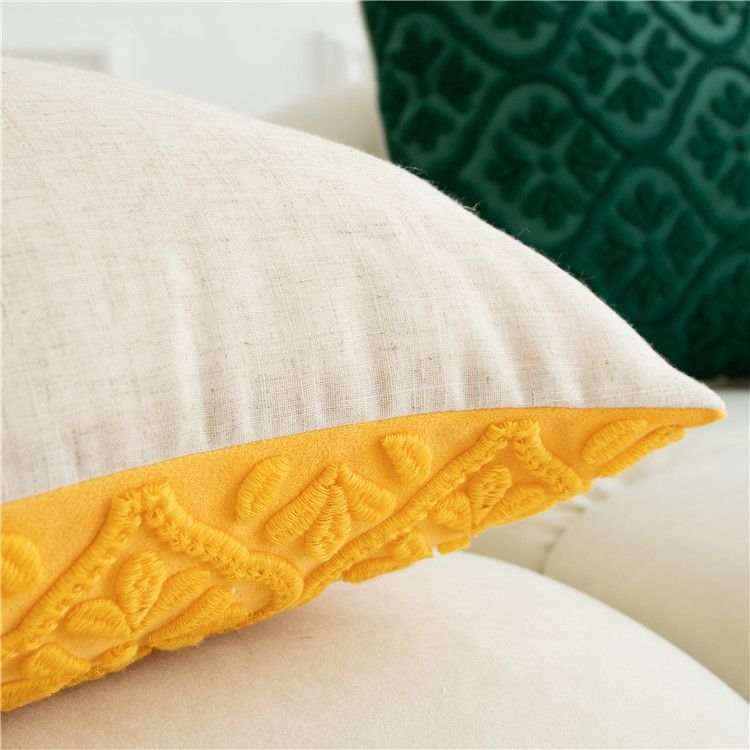 New European and American Light Luxury Three-dimensional Color Geometric Flower Embroidered Sofa Pillow Case Bedside Cushion Cover Home Textile Decora_voghion.com