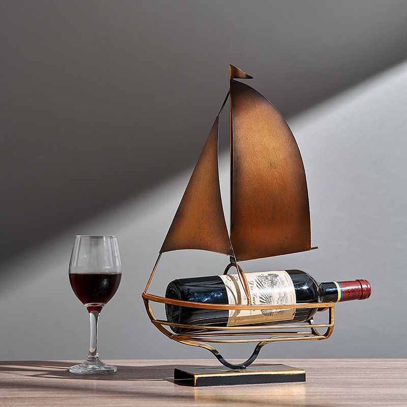 Minimalist Design Resin Smooth Sailing Sailboat Ornament Rack Living Room Decoration Wine Cabinet Decor_voghion.com