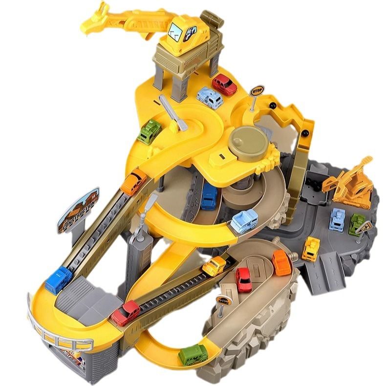 Children's Engineering Railcar Coasting Small Train Parking Lot 3-year-old Boy Toy Puzzle Car Big Adventure_voghion.com