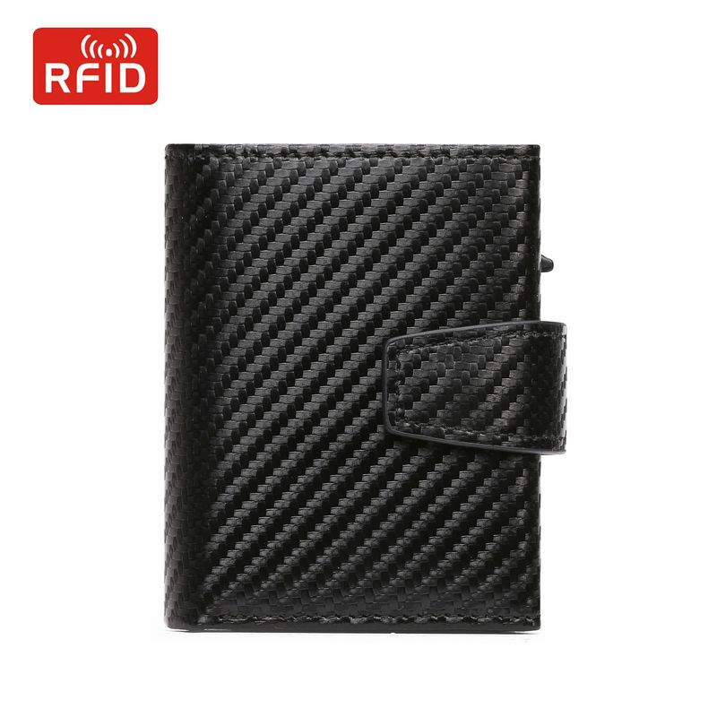 Geldbörsen für Münzen und Schlüssel, Herren-Geldbörse aus echtem Leder, RFID-Multifunktions-Anti-Diebstahl-Bürste, große Kapazität, Metall-Geldbörse, Metall-Kartenbox_voghion.com