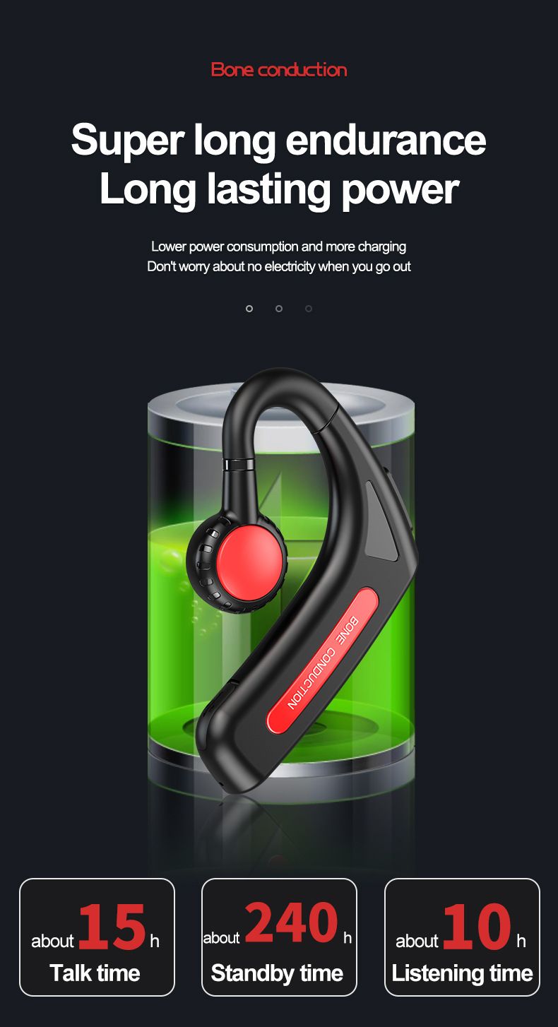 Neu Bluetooth-Headset Knochenleitung Ohrbügel Nicht-In-Ear Business Sports Stereo Headset_voghion.com