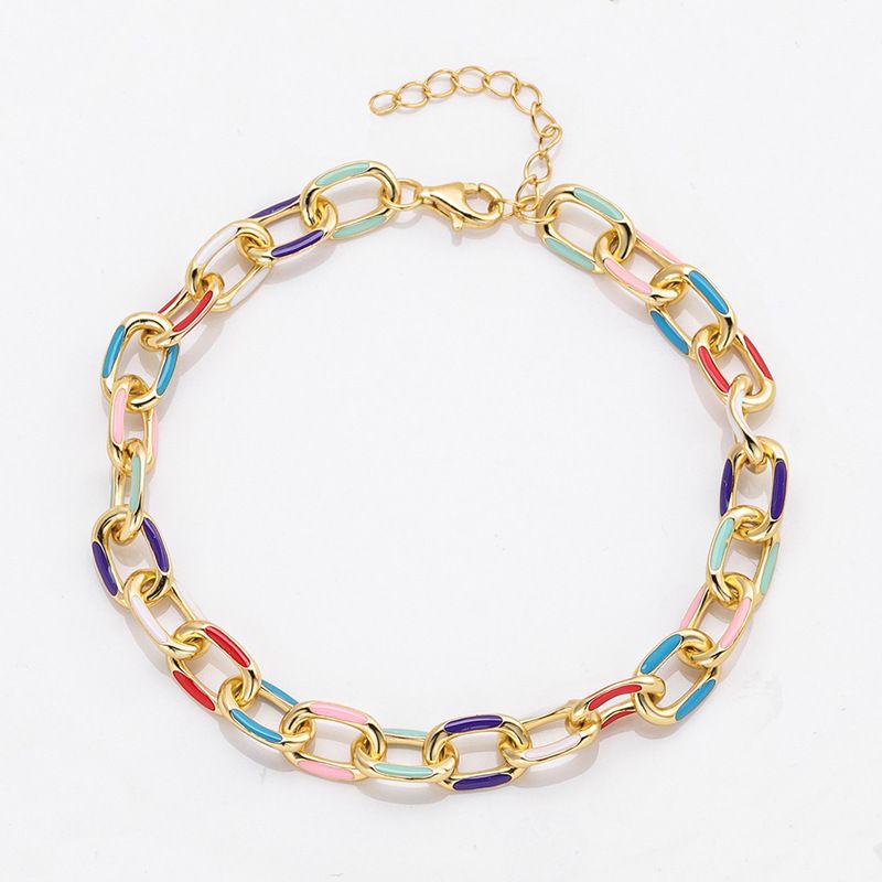 Bracciale cubano colorato in acciaio al titanio con goccia d'olio per donna, design unico, leggero, di alta qualità, gioiello per coppia_voghion.com