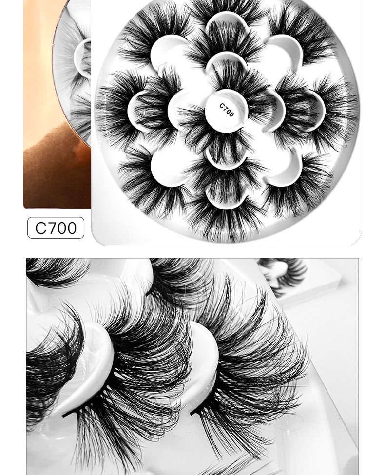False Eyelashes Natural 3D Three Dimensional Multi Layer Thick Curled False Eyelashes 7 Pairs Of Simulation Long Eyelashes_voghion.com