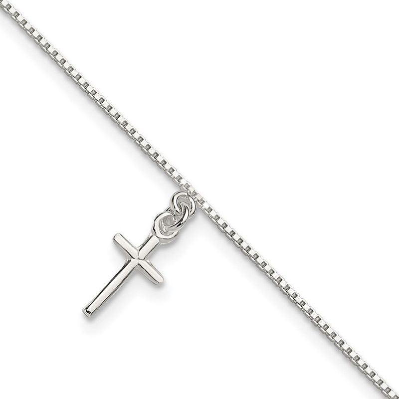 Sterling Silver Cross Anklet_voghion.com