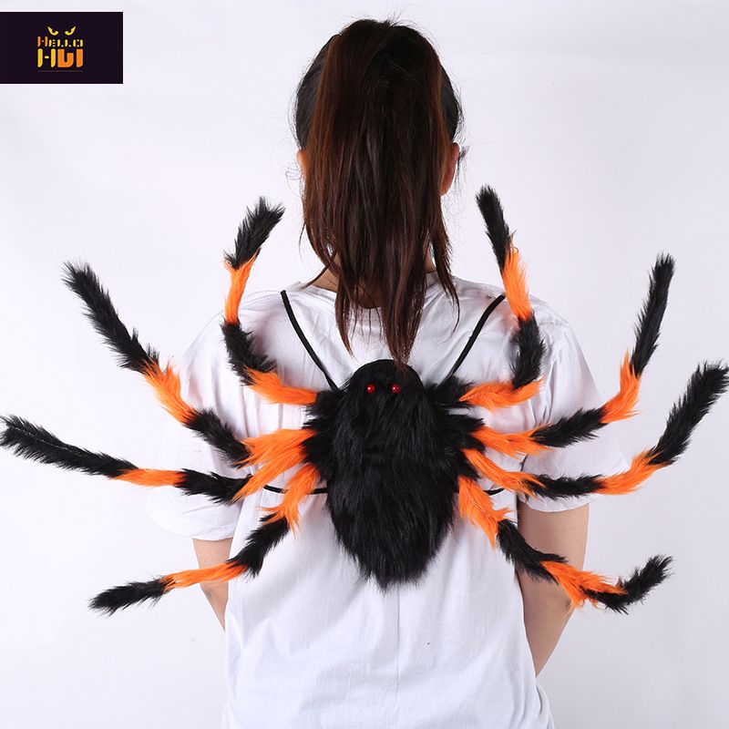 Accessoire de déguisement d'araignée géante et effrayante - Décoration effrayante pour fête d'Halloween, araignée colorée à sangle pour cosplay et farces_voghion.com