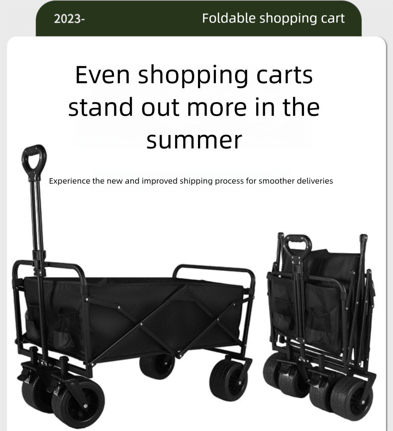 Sedia pieghevole da esterno con apertura posteriore per bambini, reclinabile da campeggio con tavolo regolabile e piccolo carrello a spinta_voghion.com