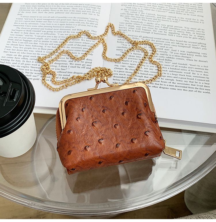 Torebka damska na jedno ramię, wzór strusia, mała torebka typu crossbody, tekstura popularna_voghion.com