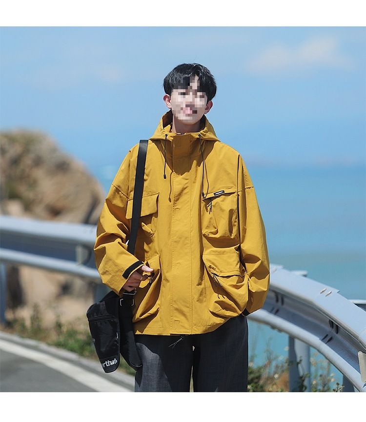 Military green mountain style functional assault suit men's spring hooded windproond waterproof vintage work jacket_voghion.com