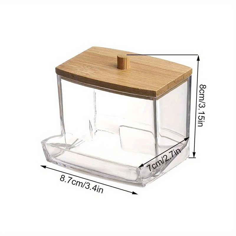 1pc Transparent Swab Holder Dispenser Modern Bathroom Storage For Swabs Pads Visible Organizer Vanity Accessory Compact Design_voghion.com