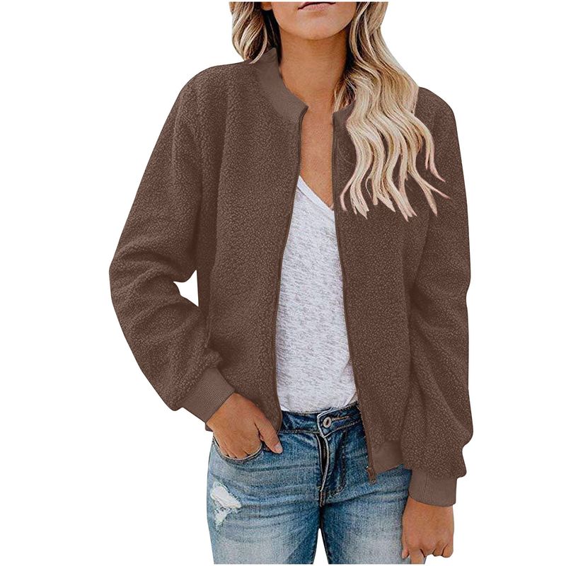 Fleecejack met rits voor dames - comfortabele winteroutfit met zachte sherpavoering, lichtgewicht en warm, casual streetwear_voghion.com