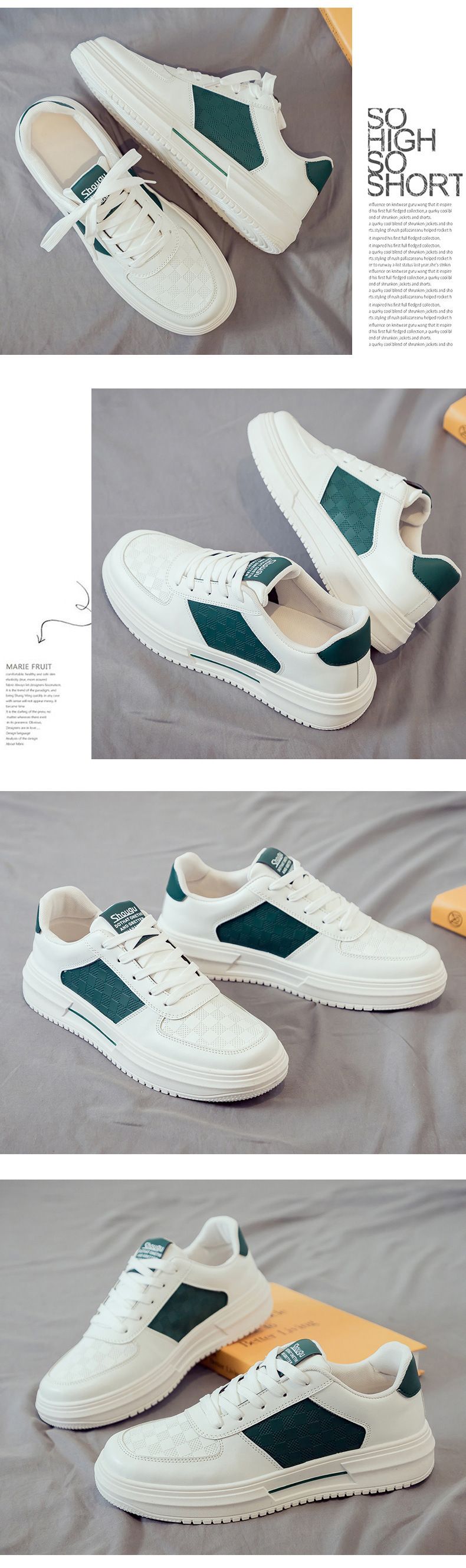 Weiße Schuhe für Herren Sommer Herrenschuhe Beliebter Online-Stil Bequeme, lässige, vielseitige Sport-Leder-Flachschuhe_voghion.com