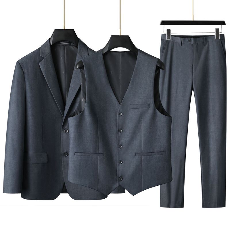 CT Spring And Autumn Trend Plus Size Casual Three-Piece Light Business Men's Suit Set_voghion.com