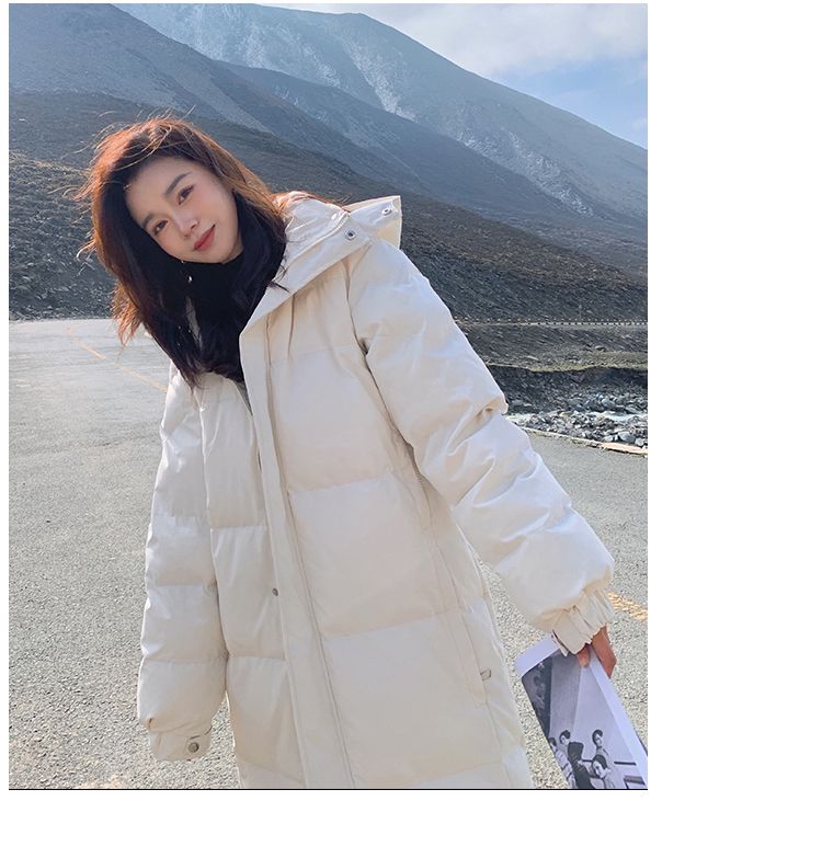 Langes Knie bis zum Knöchel für Damen im Winter 2021, neue, dicke Kapuzenjacke aus locker sitzender Baumwolle_voghion.com