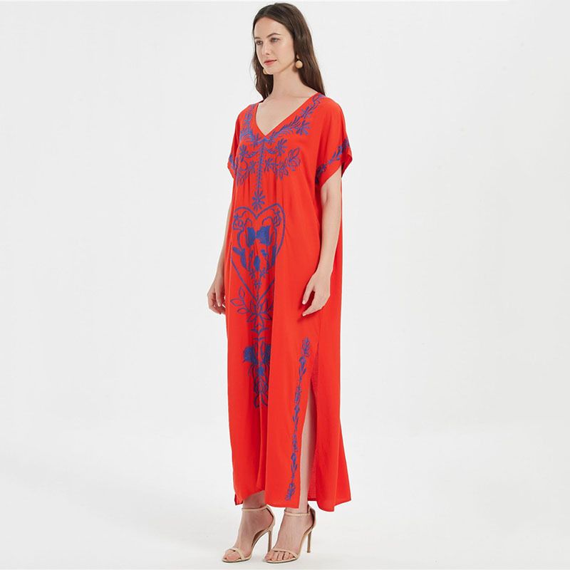 popolare copricostume da spiaggia ricamato in rayon da donna, stile abito ricamato, camicia di protezione solare per bikini al mare, 20 colori_voghion.com