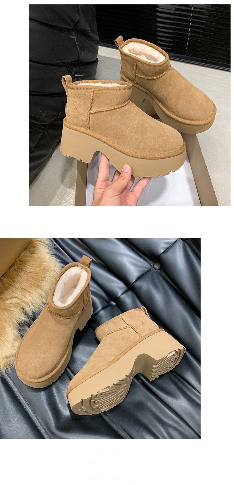 2025 neue dicke Sohlen Höhe erhöhen Pelz integrierte Schneestiefel, modische vielseitig, aus echtem Leder, Anti_voghion.com