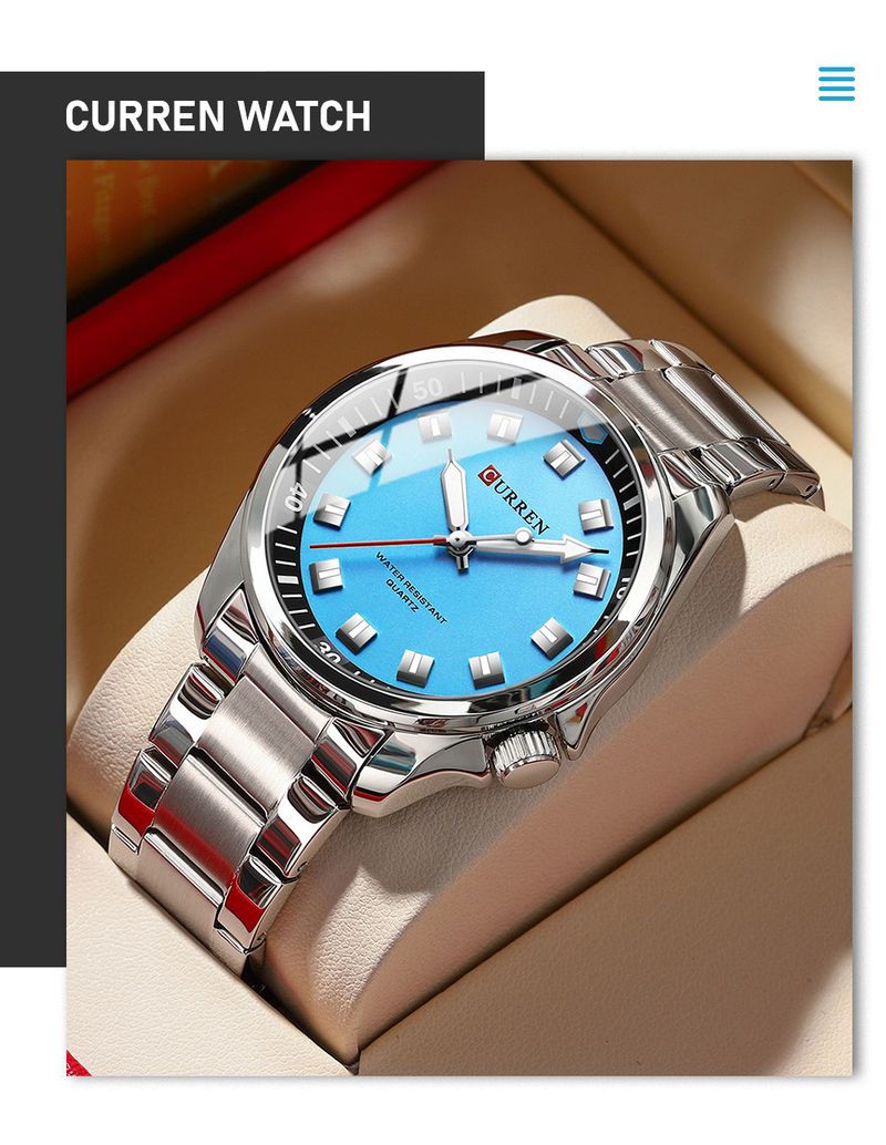 Montre homme CURREN 8451, étanche, bracelet en acier, montre à quartz pour homme, montre d'affaires pour homme_voghion.com