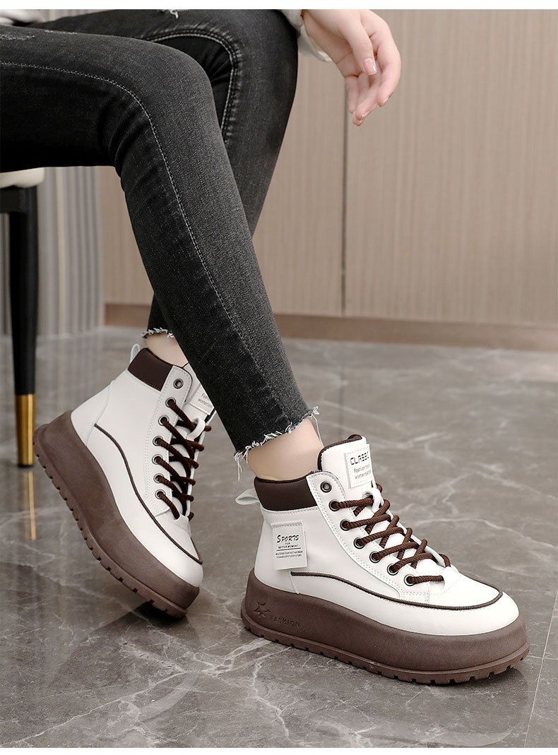 KT2806 new 2024 autumn winter warm high top women's with cotton shoes thick sole and plush to increase height for_voghion.com
