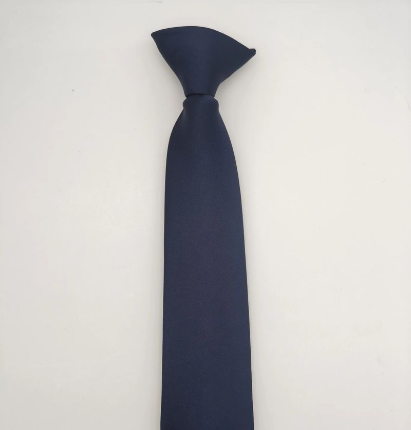 6.5CM For Men And Women, Solid Color Polyester Silk, Head-Cutting Style Clip, Lazy Tie_voghion.com