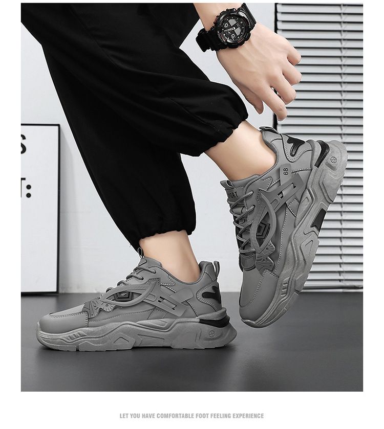 Herbst Neue atmungsaktive weiße Sneakers Herren Trendy Vielseitige, höhenverstärkende Sport- und Freizeitschuhe für den Laufsport_voghion.com